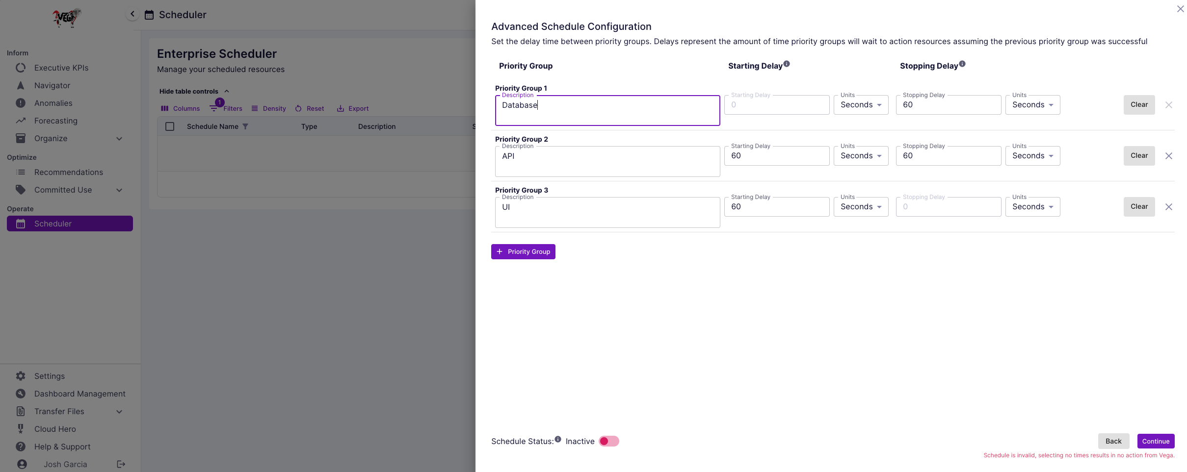 Enter descriptions for Priority Groups