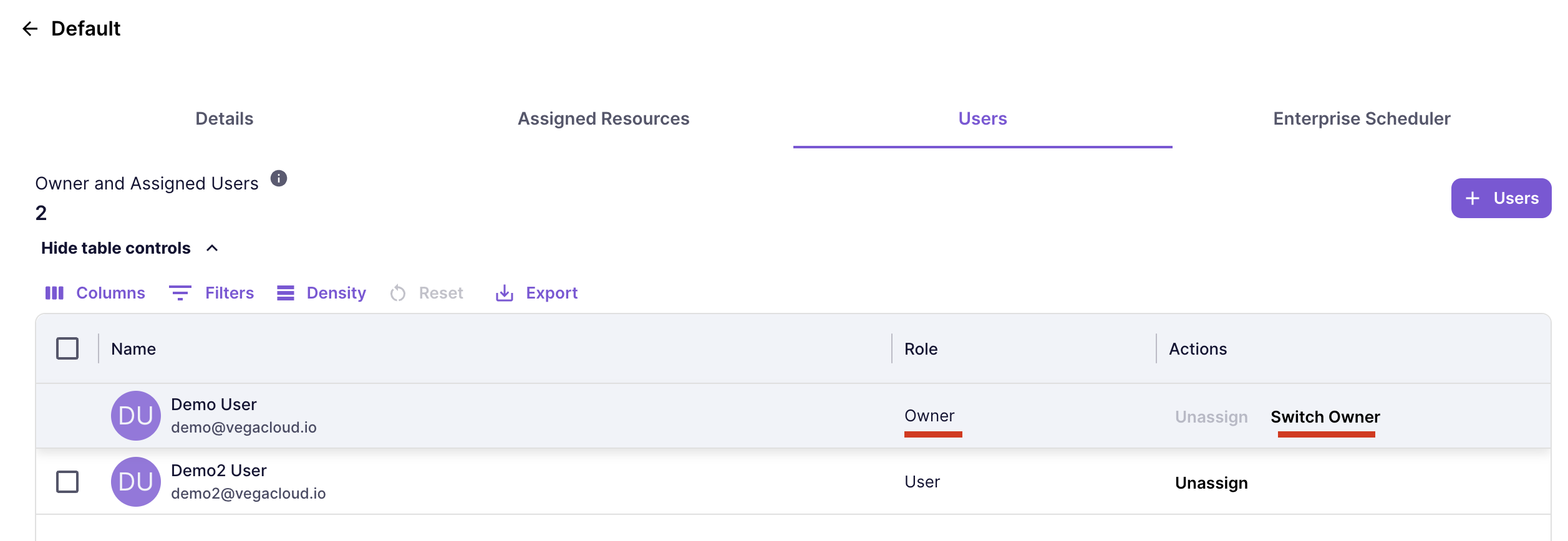 Business Groupings Switch Owner 1