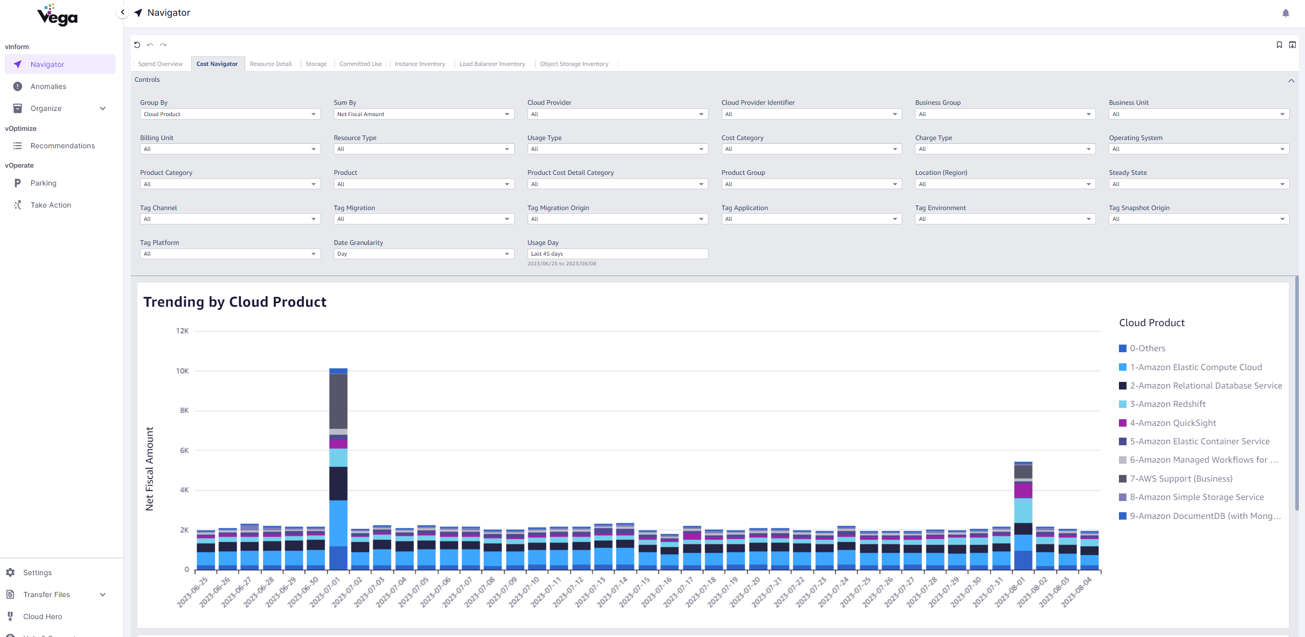 Cost Navigator Filtering