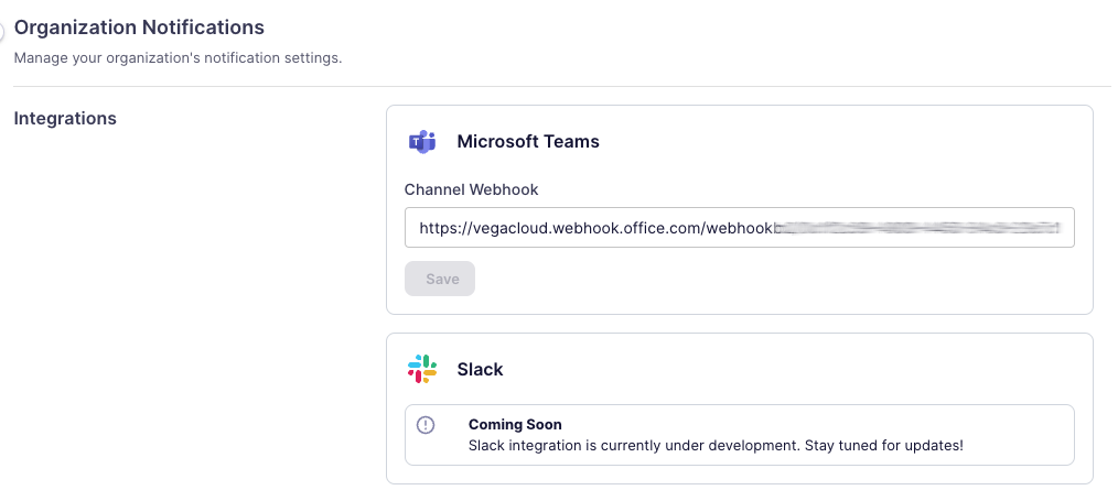 Vega Teams Webhook