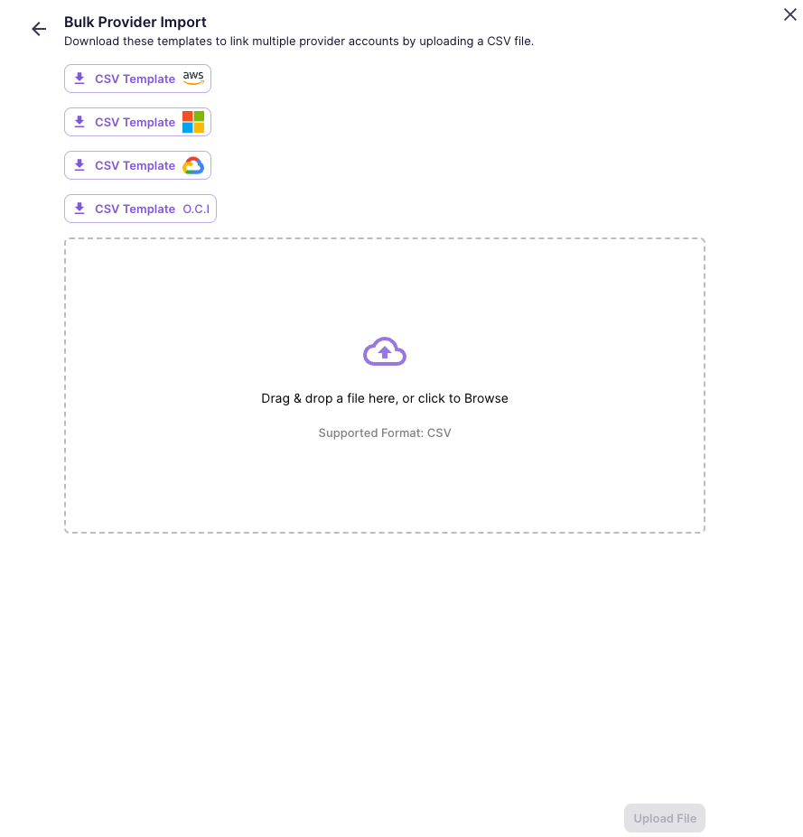 Provider Accounts Bulk Upload